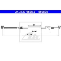 ATE Handbremsseil Bremsseil Hinten Rechts Passend FüR Peugeot 406 8B 8E/F