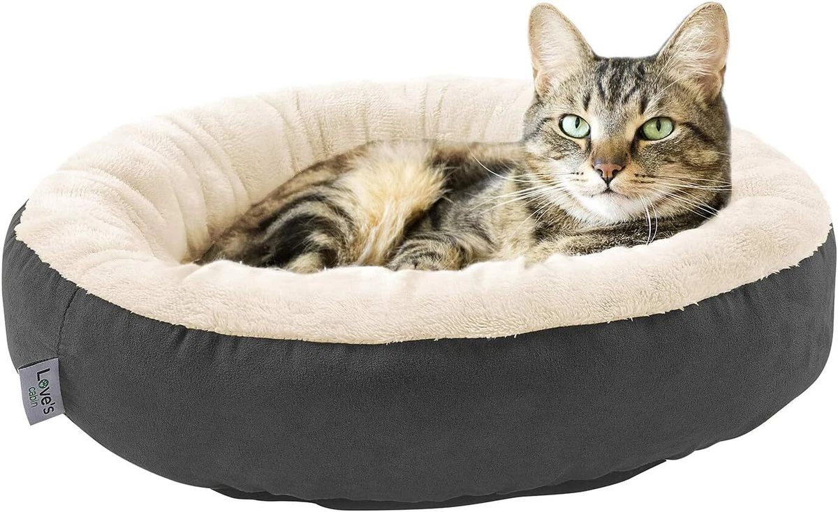 Love s cabin Round Donut Cat and Dog Cushion Bed 20in Pet Bed for