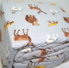 Home Collection Cooper Cotton Flannel Gray Wild Bear Wolf Deer King Sheet Set