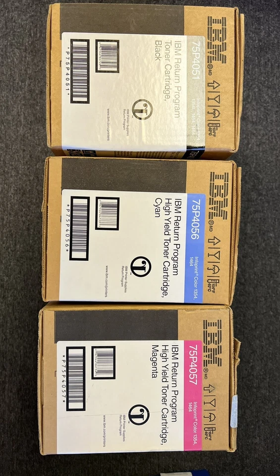 3 OEM IBM Infoprint Color 1354 and 1464 Toner Cartridge 75P4051 75P4056 75P4057 - Image 2 of 4