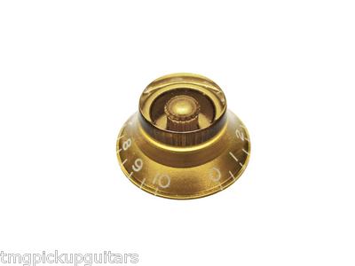Potiknopf Knopf transparent gold bell knob für 6,00 mm Achse zum Stecken 