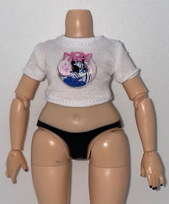 Rainbow High Shadow Zooey Electra Doll Outfit Novi Stars White T-Shirt Crop Top