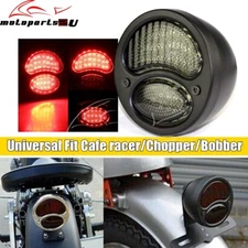 For Harley Bobber Style Custom Duolamp Stop Tail Light Rear/Side Taillamp Black