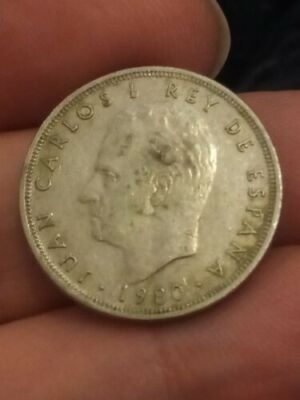 Spanish 1980 5 Ptas Coin five pesetas Spain 82 World Cup Coin free UK post 