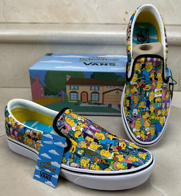 Mens Size 9.5 - Vans X The Simpsons - Springfield - Comfycush Slip