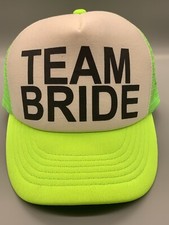 Team Bride Trucker Hat Cap Snap Back Green White Cobra Bachelorette Party Womens