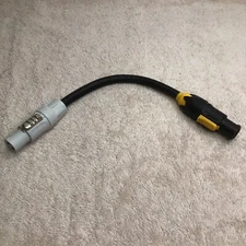 Neutrik Powercon True1 Female to Powercon B Grey power cable 1 ft