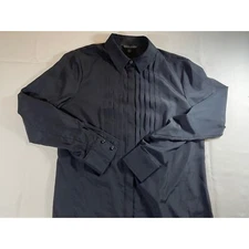 Brooks Brothers Pintuck Blouse Long Sleeve Button Down Shirt Black Size 10