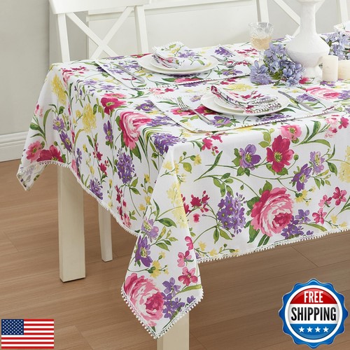 Newbridge Easter Sophia Pom Pom 60 x 120 Inch Rectangle Fabric Tablecloth, Wr - 第 2/5 張圖片