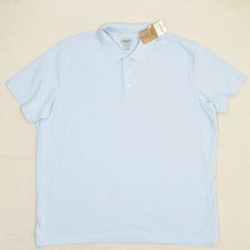 NEW The Foundry Men Polo Shirt Short Sleeve Quick Dri Cotton Blend Blue Size 3XL