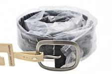 Stupendous FRYE And Co Black Leather Silver Tone Men's Belt Sz 38