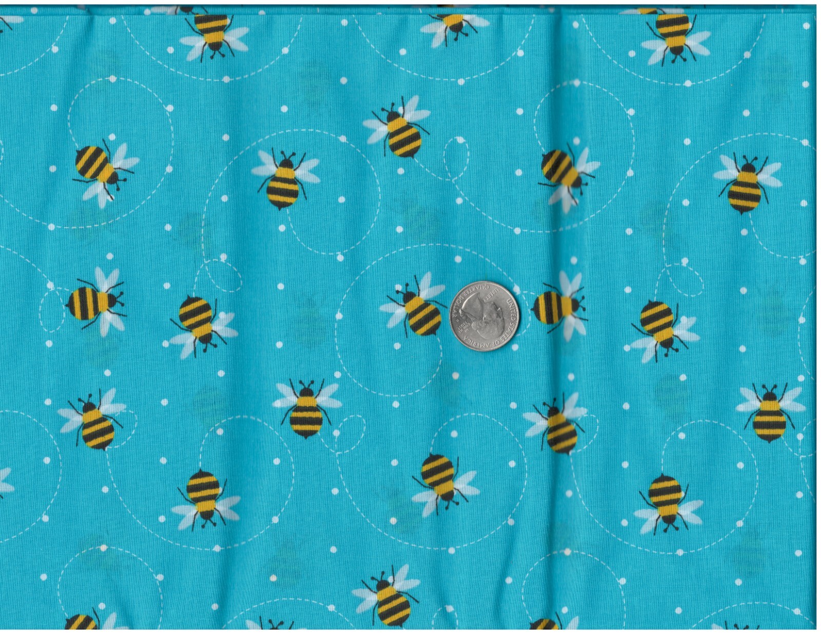 Remnant Fabric 9x21 Blue Poly Cotton Blend for Quilting Crafts Bee Designs  