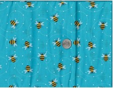 Remnant of Fabric 9X21 for Crafts, Quilting, Bees against Blue Poly Cotton Blend
