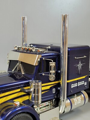 Aluminum Pair 21.5cm Long Exhaust Pipe Stack Tamiya R/C 1/14 King Grand Hauler