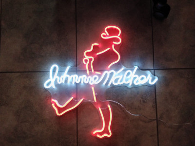 Johnnie Walker Faux Neon LED Sign for RVs, Bars, Man Caves, 17''x17''