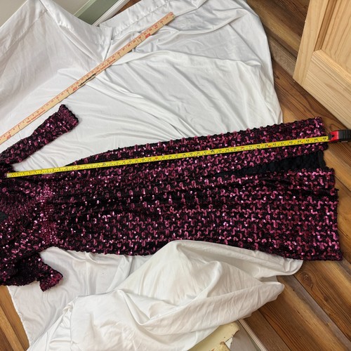 Vintage Lilli Diamond of California Sequin Maxi Dress Burgundy Pink Whimsigoth - Picture 18 of 20