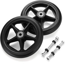 2  Rubber Wheel Replacement Wheelchair Front Wheels, Rollator, Walker Anti-Slip