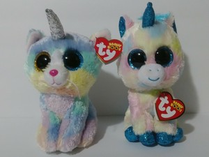 Ty Beanie Boos Cat Unicorn Blitz & Heather Plush Stuffed 6