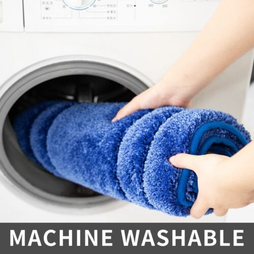 COSY HOMEER Extra Thick Anti-Slip Bath Rug 17x27 Blue Soft Plush Water Absorbent - Picture 6 of 8