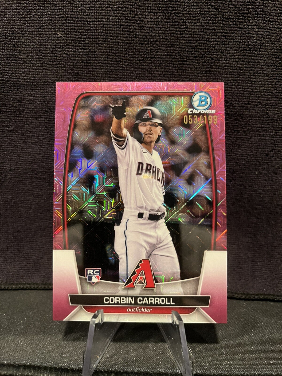 2023 Bowman Chrome Mega Box Corbin Carroll Pink Mojo Refractor RC #73 DW /199🔥