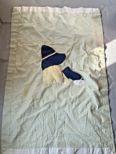 Vintage Crib Quilt Coverlet Sunbonnet Sue Hand Made  Tied Applique 27" x 42"