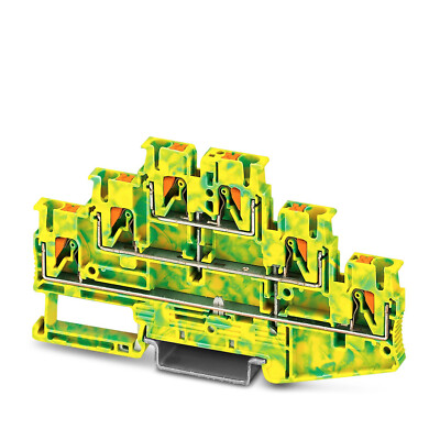 3pcs Phoenix Contact 3210525 2.5-3PE Ground Terminal Block DIN Rail Mount