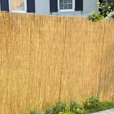 Natural 4m Peeled Reed Screening Garden Fence Shelter Privacy Roll Panel