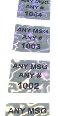 PO75c 100 to 1000 Pond .75'' Square Custom Product Protection Hologram Stickers