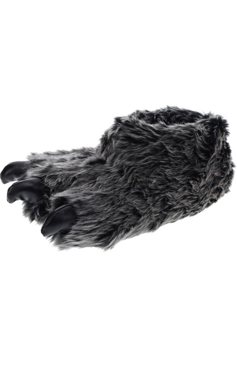 SLIPPER MONSTER BEAR FOOT CLAW GREY FUNNY WARM CUSHIONED, Big 9-10  L