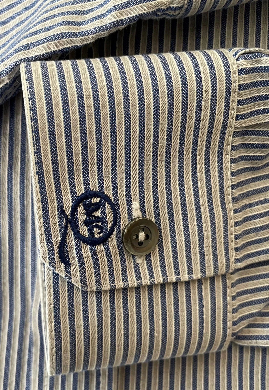 Camicia Alexander McQueen blu a righe cotone uomo IT 50 US L 40 LS con bottoni davanti