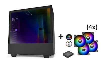  NZXT H510i Black Mid-Tower PC Case (with 4 RGB fans AND RGB strips) BRAND NEW