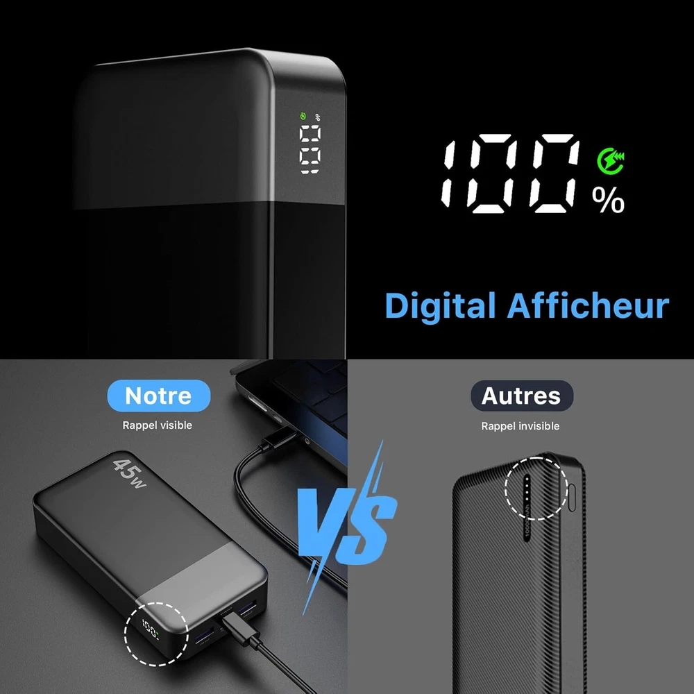 Power Bank 20000mAh 45W Charging Portable External Battery Backup For Cell Phone Power Bank 20000mAh 45W Charging Portable External Battery Backup For Cell Phone