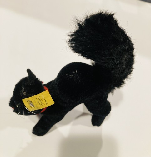 Steiff Black Cat VTG 1950s Germany All Tags 2860.14 Halloween Tomcat Original C9 - Picture 2 of 10