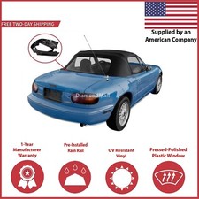 1990-05 Mazda Miata Convertible Soft Top Wdot Plastic Window Rain Rail Black