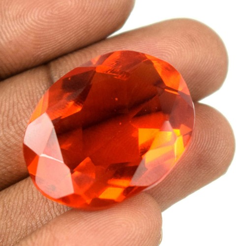 Brasilianischer im Labor kreierter orangefarbener Topas 40-50 Karat ovaler Edelstein zertifizierter Weihnachtsverkauf - Bild 8 von 12