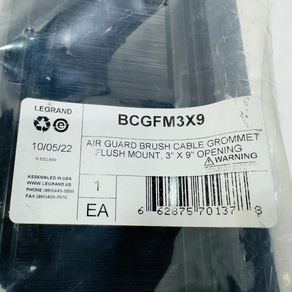 2 Pack - Legrand Ortronics BCGFM3X9 | Air Guard Brush Cable Grommet, ABS Polycar - Image 3 of 3