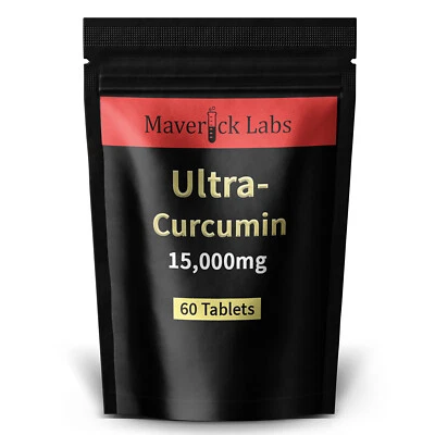 MAVERICK LABS High-Strength 15,000mg Curcumin Turmeric Tablets Capsules Black Pepper - UK Made