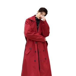 red long raincoat
