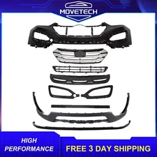 Front Bumper Kit W/ Grille Upper Lower For 2013-2016 Hyundai Santa Fe Sport