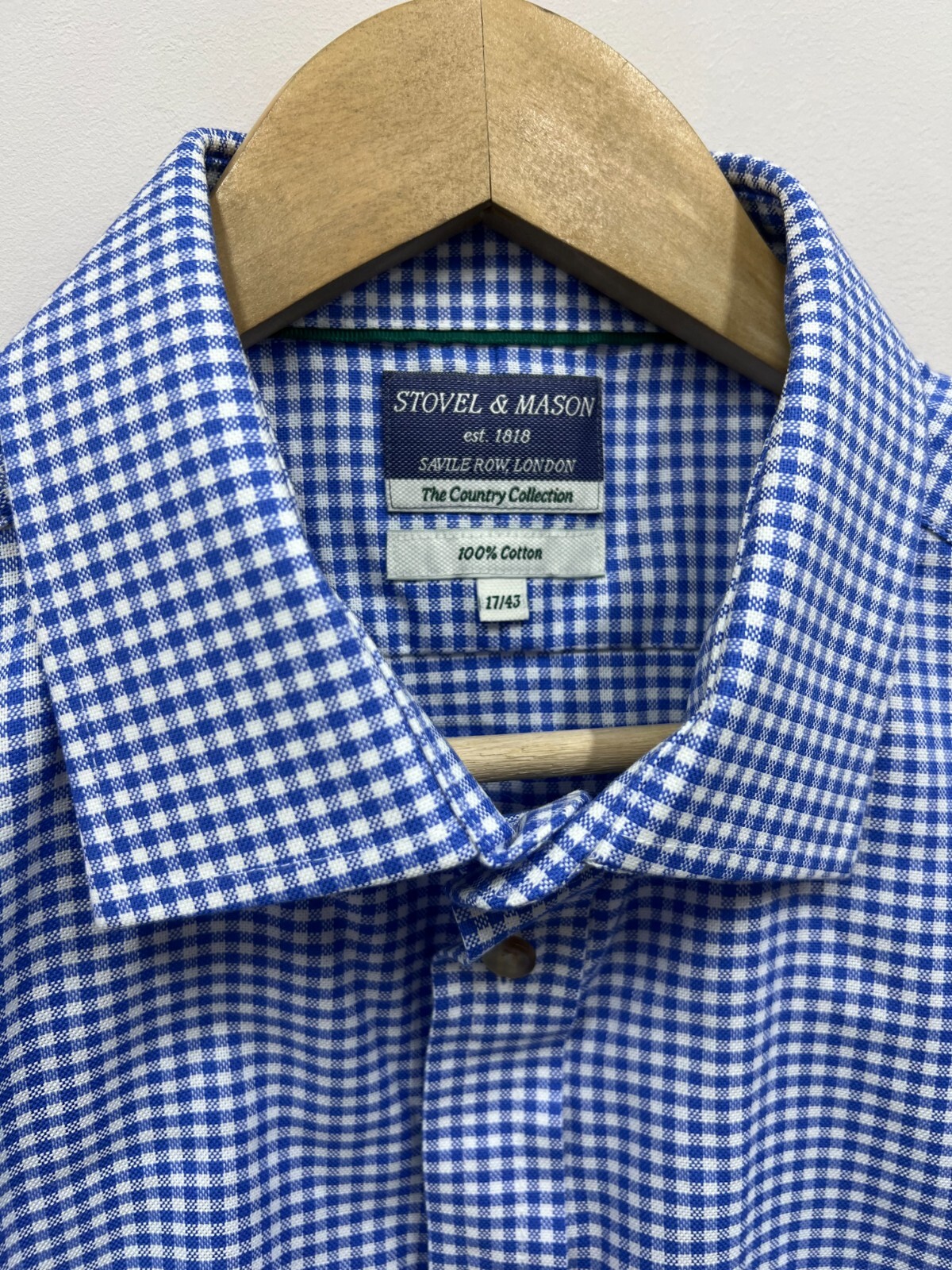 Camicia uomo Stovel & Mason Savile fila 100% cotone a quadri 17 43