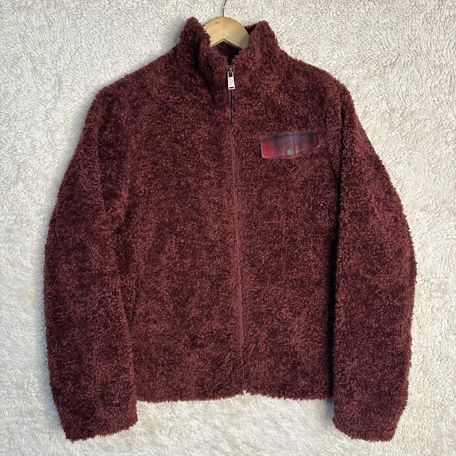 Pendleton Jacket Womens Medium Red Maroon Fleece - image 1