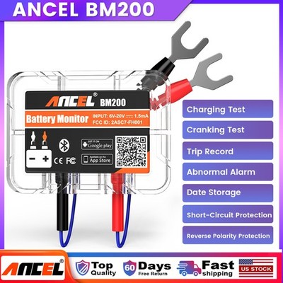 ANCEL 12V Battery Tester Bluetooh Car Battery Health Monitor Fit For IOS Android
