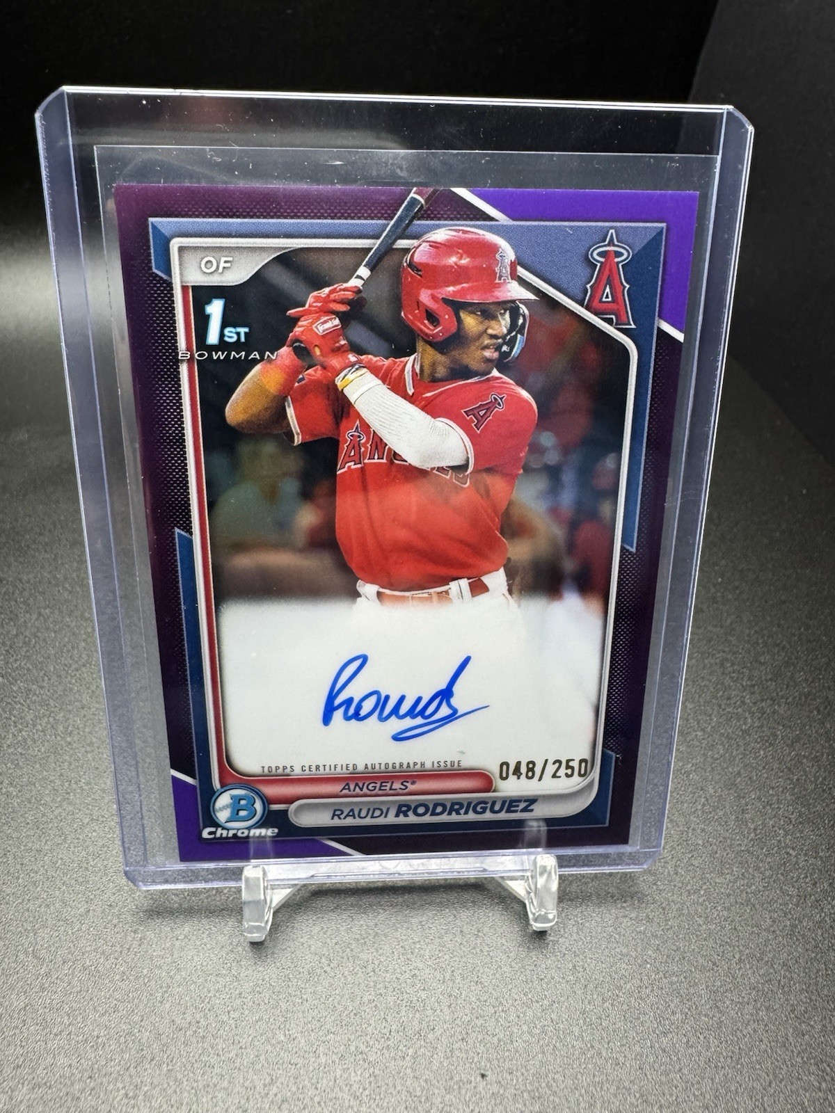 2024 Bowman Chrome Prospect Auto Raudi Rodriguez #CPA-RR Purple Refractor /250