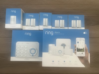 NEW Ring Alarm 14-Piece Security Kit plus additional sensors, White 1st Gen