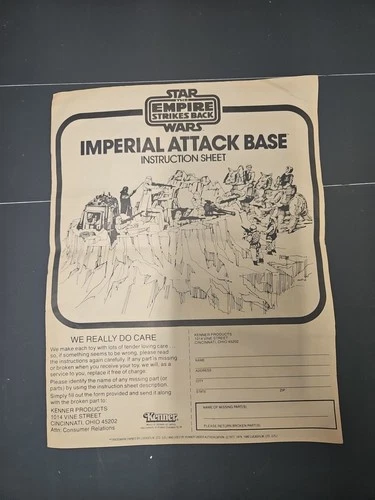 Star Wars 1980 Imperial Attack Base Original Kenner Instructions ESB