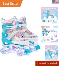Rainbow Unicorn 4 Size Adjustable Roller Skat...