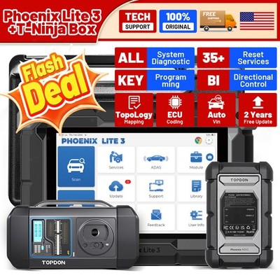 TOPDON Phoenix Lite 3+T-Ninja Box OBD2 Scan Diagnostic Tool Key Programming IMMO