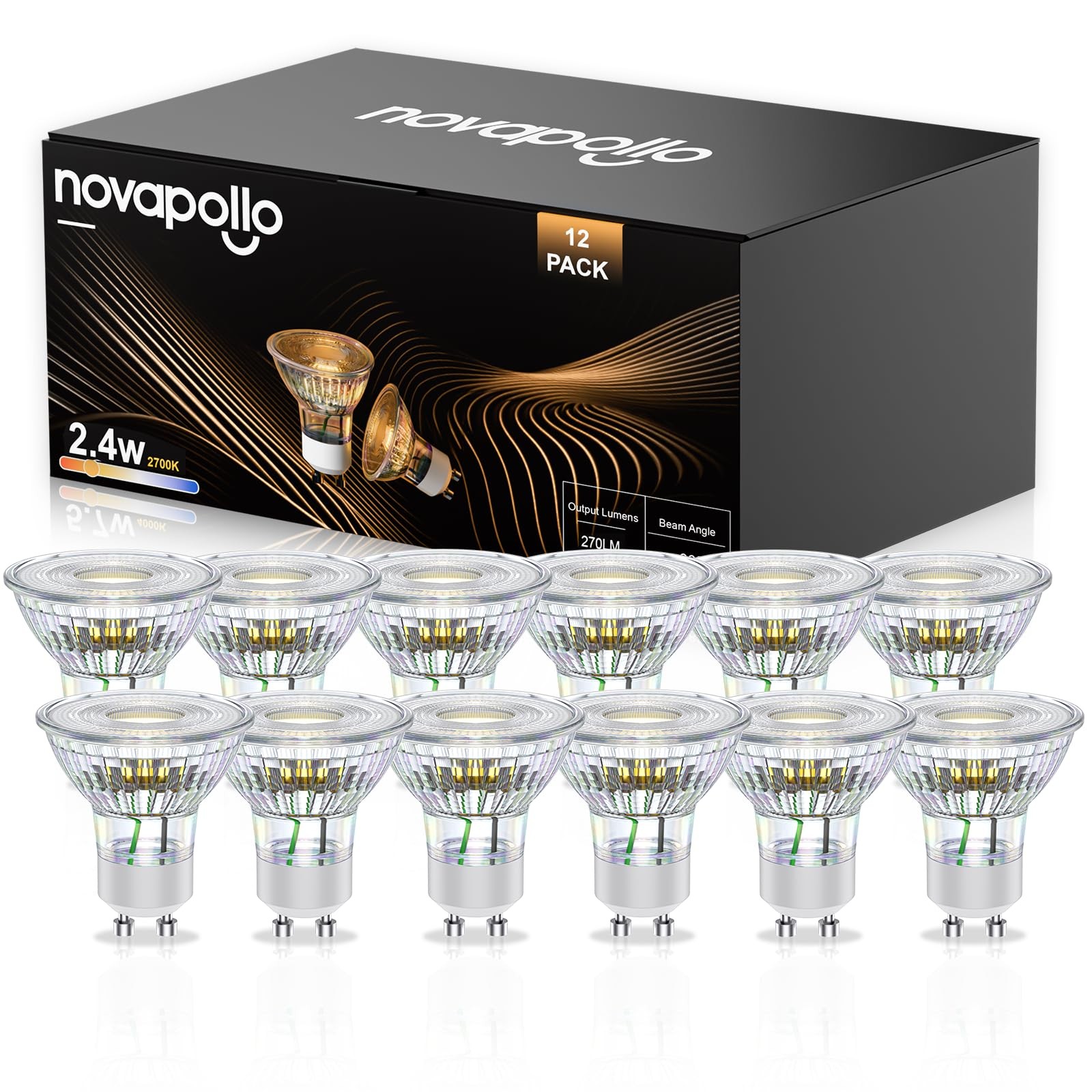 Ampoule LED GU10 2.4W anti scintillement remplace spot halogène 35W chaud