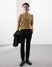 Marks & Spencer Mens Camel Mix Cashmere Round neck Long sleeved Jumper - M&S