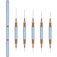Nail Art Brushes, Double-Ended 10PCS Head Long Nail Art Liner Brushes Nail De...